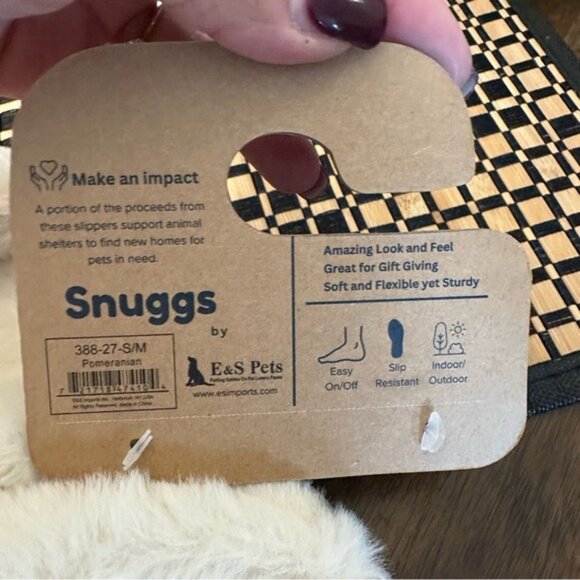 SNUGGS Memory Foam POMERANIAN Dog Non Slip Slippers By E&S Pets Sz S/M (6-8) - Picture 7 of 9